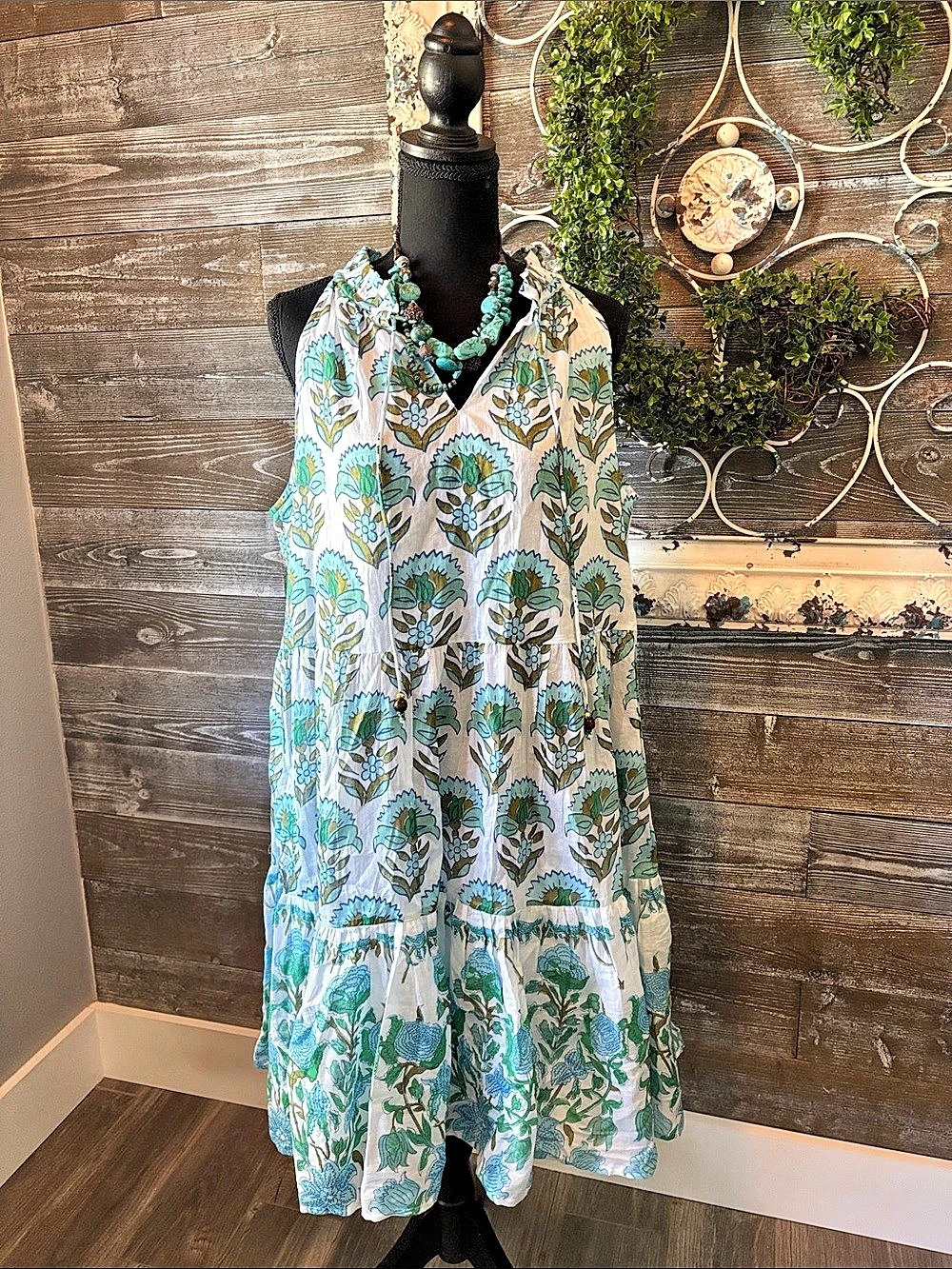 Calypso Floral (Size XL) Boho Dress- Cotton